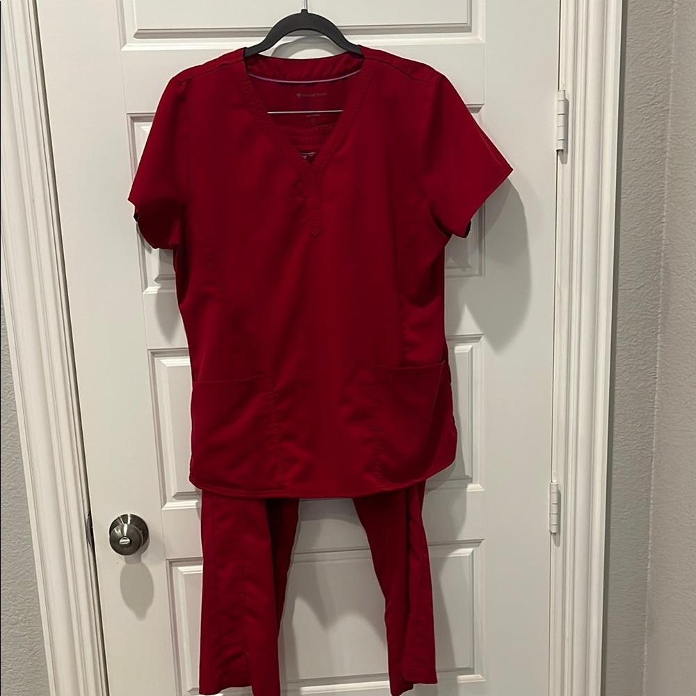 Healing Hands Red Scrub Set